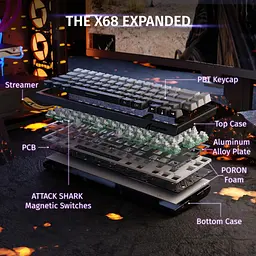 Клавіатура Attack Shark X68 HE RGB Magnetic Linear Switches Black Gradient (AS-6972792471037-MN) [176656] - мініатюра 3