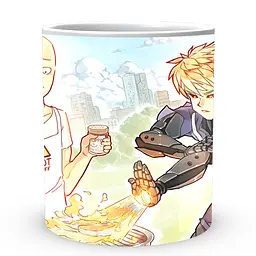 Кухоль GeekLand Ванпанчмен One Punch Man Сайтама та Дженос OPM 02.28 330 мл білий - мініатюра 2