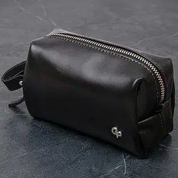 Шкіряна глянсова чоловіча косметичка Grande Pelle 11413 чорний - мініатюра 1
