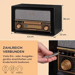 Стереосистема ретро Auna Belle Epoque Retro Stereo (10040055) - мініатюра 3