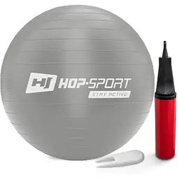 Фітбол Hop-Sport 55см сріблястий + насос 2020