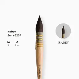 Пензель білка кругла Isabey, №8, французька в`язка, коротка ручка - мініатюра 2