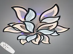 Розкішна стельова LED-люстра для вітальні Diasha 9033/6+3BK LED 3color, чорна, 220 W, 95 см - мініатюра 2