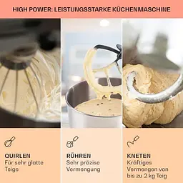 Кухонний комбайн-тістоміс Klarstein Bella Elegance 1800 Вт (10034363) - мініатюра 2