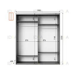 Шафа-купе Idea серія 9 180 x 60 x 210 см Венге темний - мініатюра 2