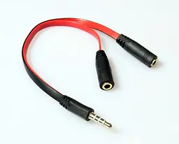 Перехідник аудіо Jack 3.5mm M 4pin -> 2 Jack 3.5mm F (Audio+MIC)