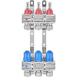 Колекторний блок з витратомірами та євроконусами Koer KR.1210-3 - 1"x3 Ways KR5265
