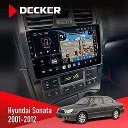 Штатна магнітола Hyundai Sonata (EF) 2001-2012 Decker D9-011 4x64, DSP, 4G, 360 Decker (НФ-00005783)