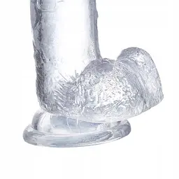 Фалоімітатор Glazed With Balls 22 см (прозорий) - мініатюра 4