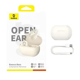 Навушники бездротові Baseus Bass 15 Clip Open-Ear TWS білі (A00079500223-00) - мініатюра 5