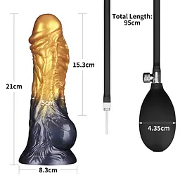 Фалоімітатор Lovetoy Dual Density 8'' 21 см (золотий) - мініатюра 9