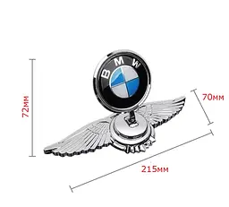 Емблема приціл BMW орлині крила метал Хром 215х70х72 мм на скотчі - мініатюра 2