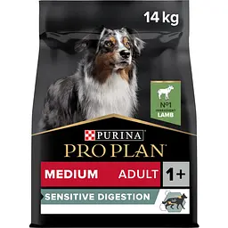 Сухой корм Purina Pro Plan Medium Adult 1+ Sensitive Digestion для взрослых собак средних пород с чувствительным пищеварением с ягненком 14 кг