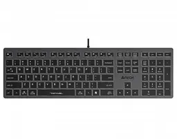 Клавіатура A4Tech FX60 Fstyler, чорний/Grey, USB, біле LED підсвічування, ультратонка, перемикачі Scissor, 12 мультимедійних