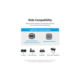 Кабель для принтера USB 2.0 AM/BM 1.5m 480Mbps PVC black Vention (COQBG) - мініатюра 10