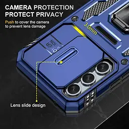 Ударостійкий чохол Camshield Army Ring для Samsung Galaxy A57 5G Синій / Navy - мініатюра 6