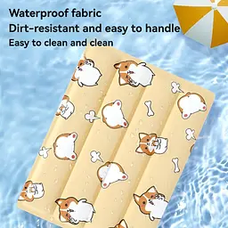 Охолоджуючий килимок для собак та кішок GEL Material Summer Pet Cooling Mat Corgi Beige 60х90 см - мініатюра 5