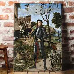 Інтер'єрна картина Молодий лицар, Вітторе Карпаччо, Carpaccio Vittore, Young Knight, інтер'єрний декор, 85×60 см (id6650)