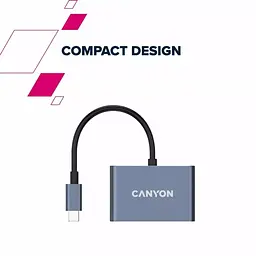 Концентратор Canyon hub DS-4 3in1 USB-C Grey (CNS-TDS4) - мініатюра 8