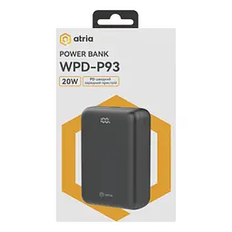 Батарея універсальна Atria 30000mAh, PD/22.5W, QC/3.0 (WPD-P93) - мініатюра 8