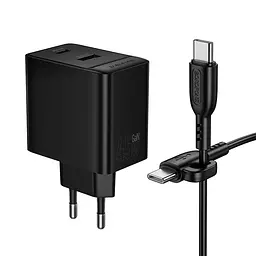 МЗП Borofone BAS16A Erudite PD45W+QC3.0 (1USB-A/1C) + кабель Type-C to Type-C Black - мініатюра 4