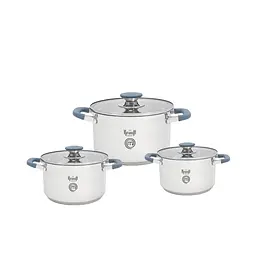 Набір із 3-х каструль Master Chef Krauff 2л, 2.7л, 3.7л + френч-прес