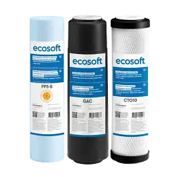 Покращений комплект картриджів Ecosoft 1-2-3 для фільтрів зворотного осмосу (CHV3ECO) - мініатюра 2