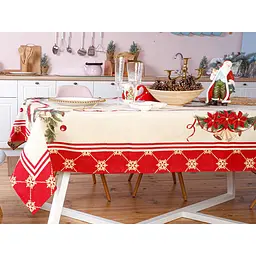 Скатертина Lefard Home Textile Carpi гобеленова новорічна з люрексом 140х240 см (716-026) - мініатюра 2