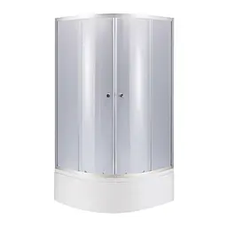 Душова кабіна Latwa SC90x90.SAT.HIGH.GR полукругла, скло тон 4 мм + Душовий піддон Kapielka ST90x90x41, з панеллю Lidz, Універсальна, тонований