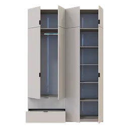 Розпашна Шафа для одягу Doros Лукас Кашемір 160х50х240 (80737728) - мініатюра 5