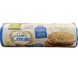 Печиво GULLON Cuor di Cereale Tradizionale без цукру 280 г (8410376043686)