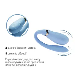 Смартвібратор для пар Zalo - Fanfan Royal Blue - мініатюра 5