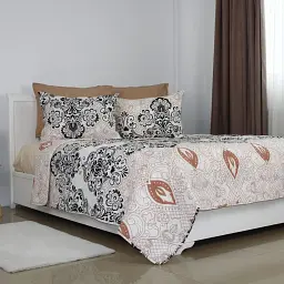 Покривало ТЕП Elegant Cotton Turkish бавовняне 220x240 см бежево-чорне - мініатюра 3