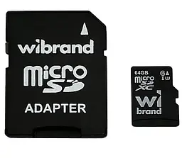 Карта пам'яті Wibrand microSDXC (UHS-1 U3) 64Gb class 10 (adapter SD) (WICDXU3/64GB-A)