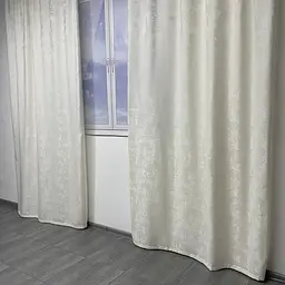 Мармурові жакардові штори молочного кольору на тасьмі 2шт. 150х270 ALBO pbe0052504 - мініатюра 10