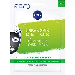 Чорна тканинна маска для обличчя Nivea Urban Skin Detox 1 шт.