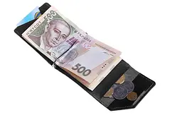 Затискач для грошей глянець, чорний Grande Pelle acs0032189 - мініатюра 2