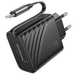 МЗП N57 Full PD20W with retractable cable Type-C (2USB-C) Black Hoco teh0029647 - мініатюра 4