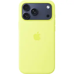 Чохол Silicone Case with Button, Animation & MagSafe для Apple iPhone 17 Pro Max Neon Yellow AAA [153245] - мініатюра 3
