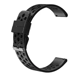 Браслет double для Samsung Galaxy Watch 4 - чорний ширина кріплення 20мм силікон Watchbands (W39-8WB69429114) - мініатюра 3