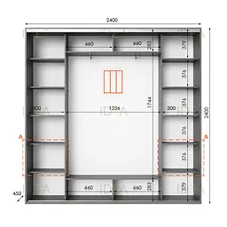 Шафа-купе Idea серія 4 240 x 45 x 240 см Венге темний - мініатюра 2
