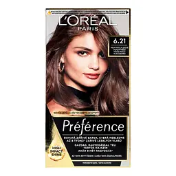 Уцінка. Стійка фарба для волосся L'Oreal Paris Preference 6.21 Zurich Cool Iridescent Very Light Brown 174 мл