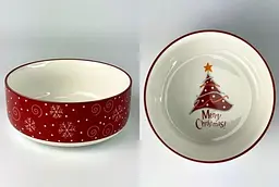 Салатник Olens Рождественская елка 102-1811 15х6.5 см 700 мл красный