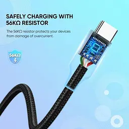 Дата кабель USB 2.0 AM to USB-C 1.0m US288 Aluminum Braid Black Ugreen (60126) - мініатюра 5