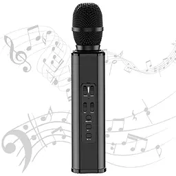 Бездротовий караоке-мікрофон Losso K6 Premium з вбудованим динаміком і Bluetooth Black (18963) - мініатюра 2
