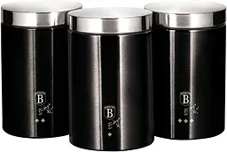 Набір контейнерів Black Silver Collection Berlinger Haus Ø11x17,8 см kuh0008267