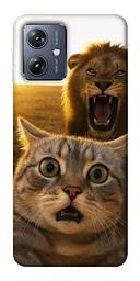 Чохол Demsky Shocked cat and lion для Motorola Moto G54