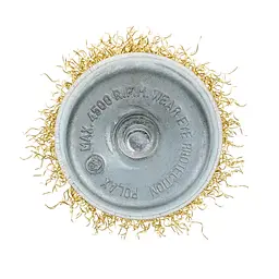 Щітка чашкова 50 мм, для дриля, 1/4", гофр. пров., латунована Polax (54-171) - мініатюра 3