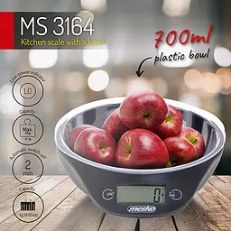 Ваги кухонні Mesko MS 3164 до 5 кг з прозорою чашею - мініатюра 8