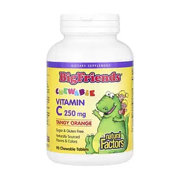 Вітамін C 250 мг Natural Factors (BigFriends) - 90 таблеток, апельсин, для імунітету